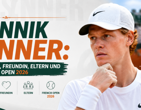 Jannik Sinner Porträt mit Details zu Größe, Freundin und Eltern 2026